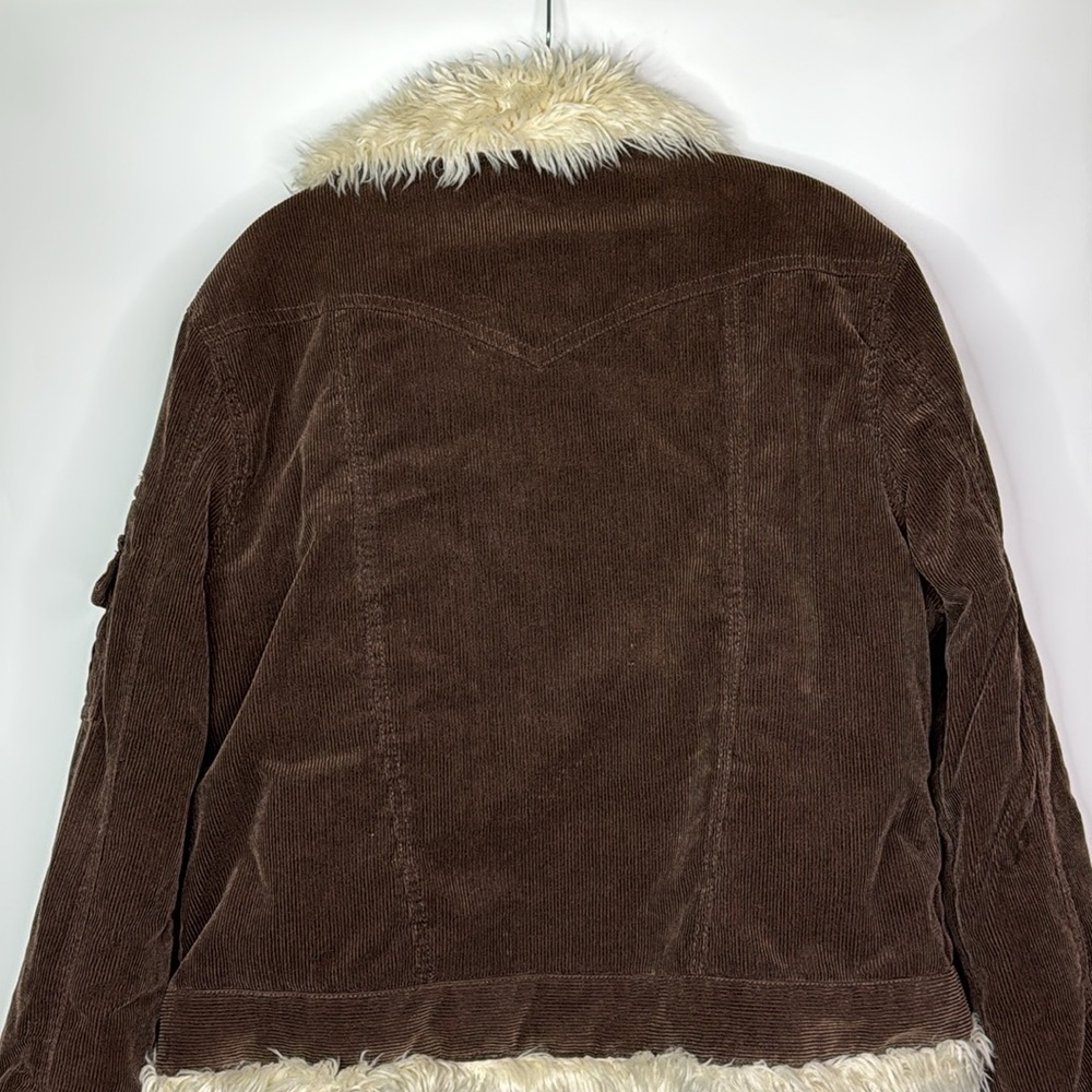 Grizzly Sherpa Lined Snap Button Up Corduroy Jack… - image 5